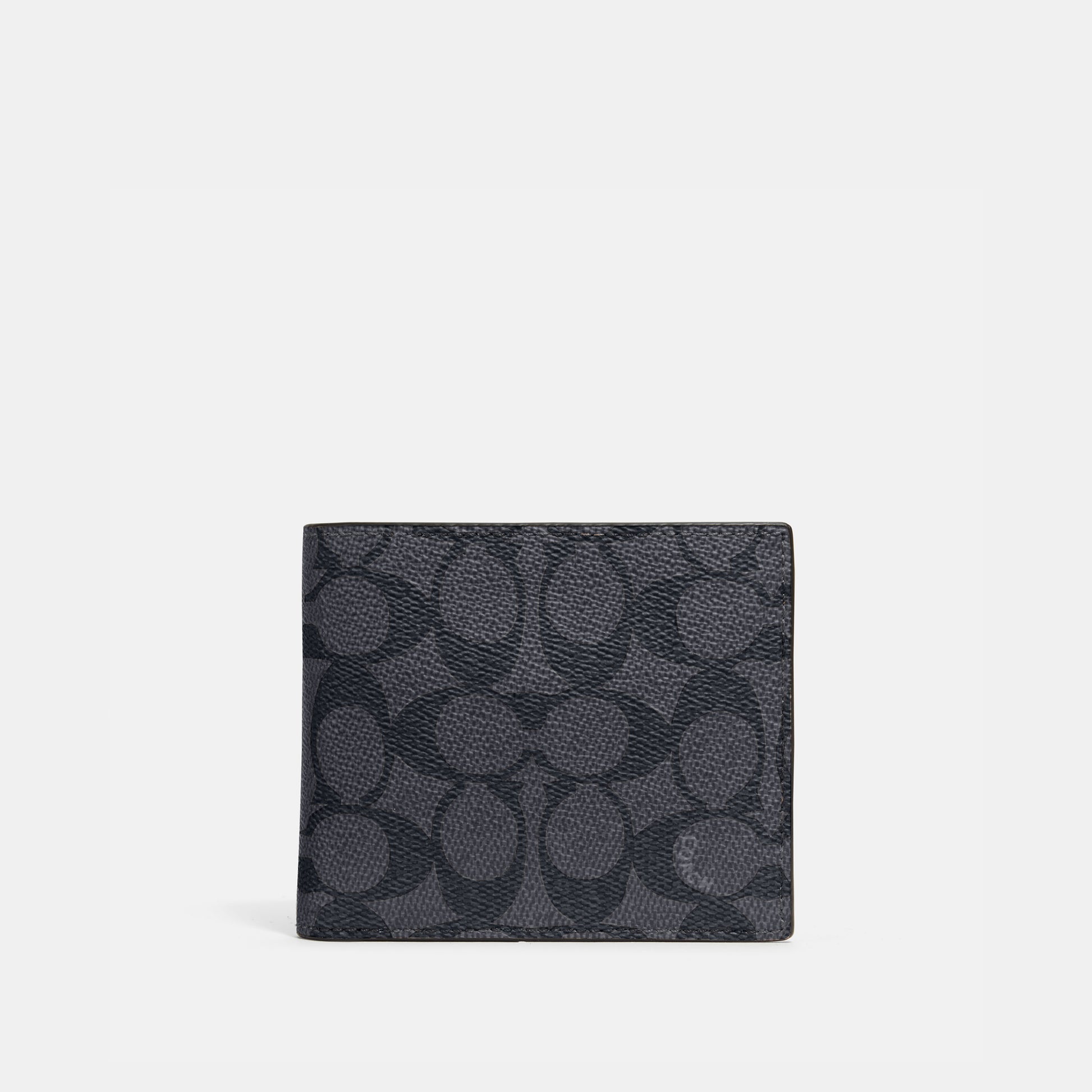 916-3-In-1 Wallet in Signature Canvas-Charcoal/Black