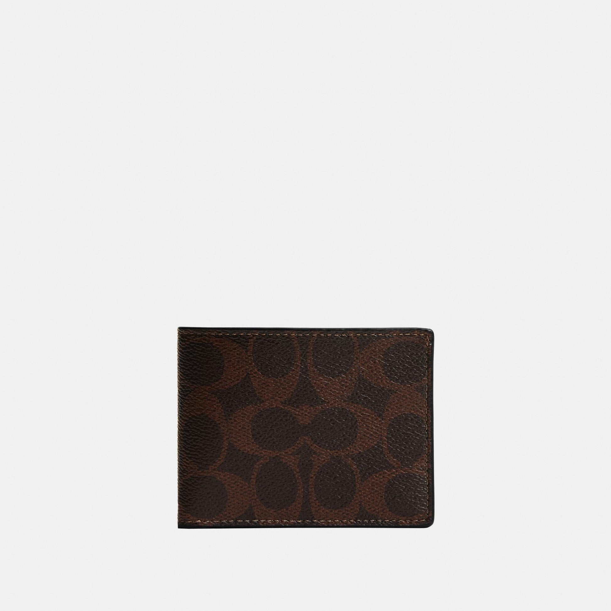 923-Slim Billfold Wallet in Signature Canvas-Maple