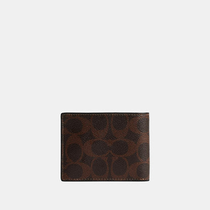 923-Slim Billfold Wallet in Signature Canvas-Maple