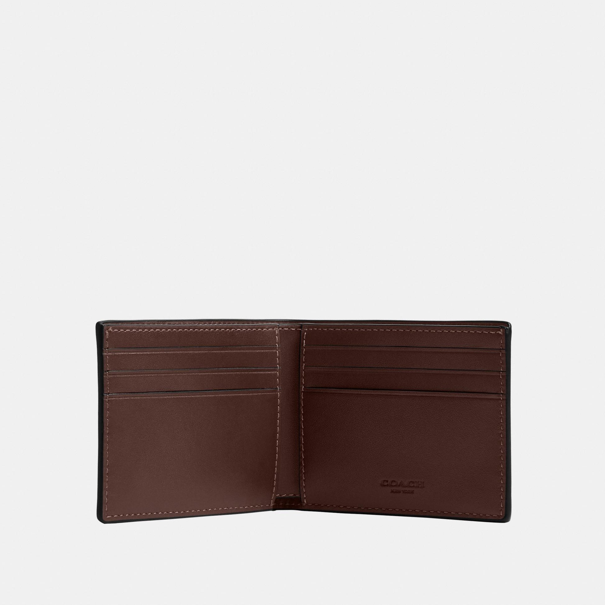 923-Slim Billfold Wallet in Signature Canvas-Maple
