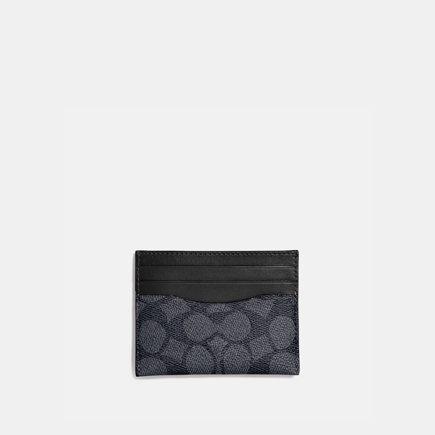 936-Card Case In Signature Canvas-Charcoal/Black