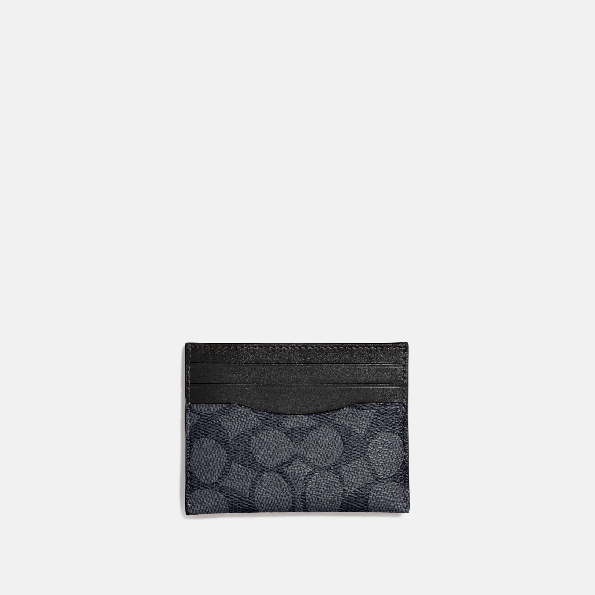 936-Card Case In Signature Canvas-Charcoal/Black