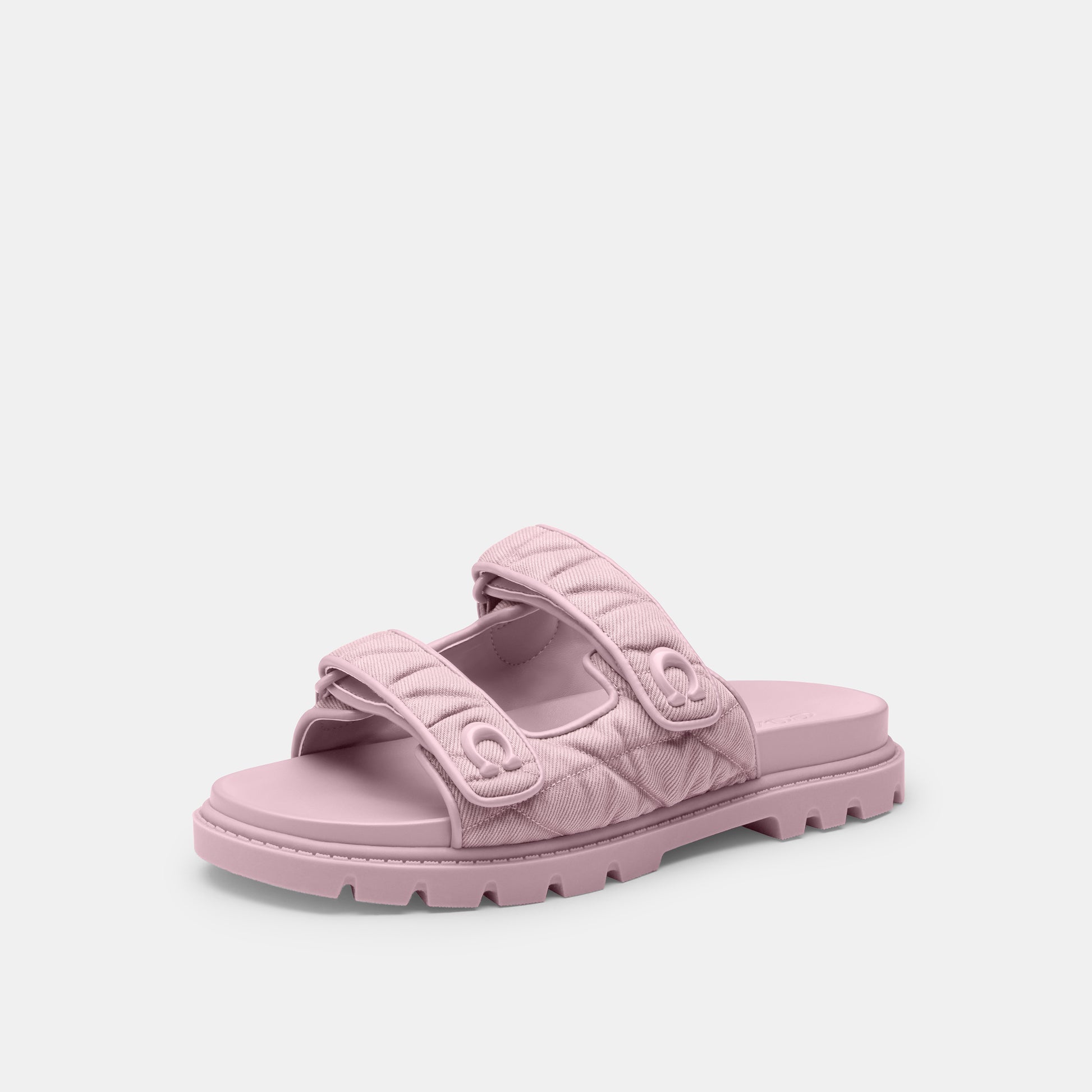 CBO84-Sculpted C Double Band Sandal With Quilting-Ballerina.