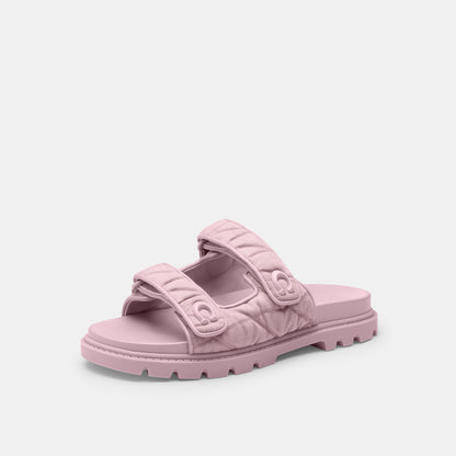 CBO84-Sculpted C Double Band Sandal With Quilting-Ballerina.