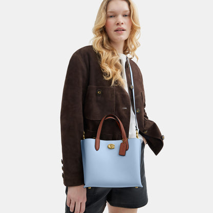 C9092-Willow Tote Bag 24 in Colorblock with Signature Canvas Interior-B4/Bluebell Multi