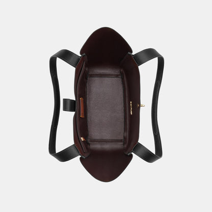 CAL17-Hadley Turnlock Tote Bag-Im/Black