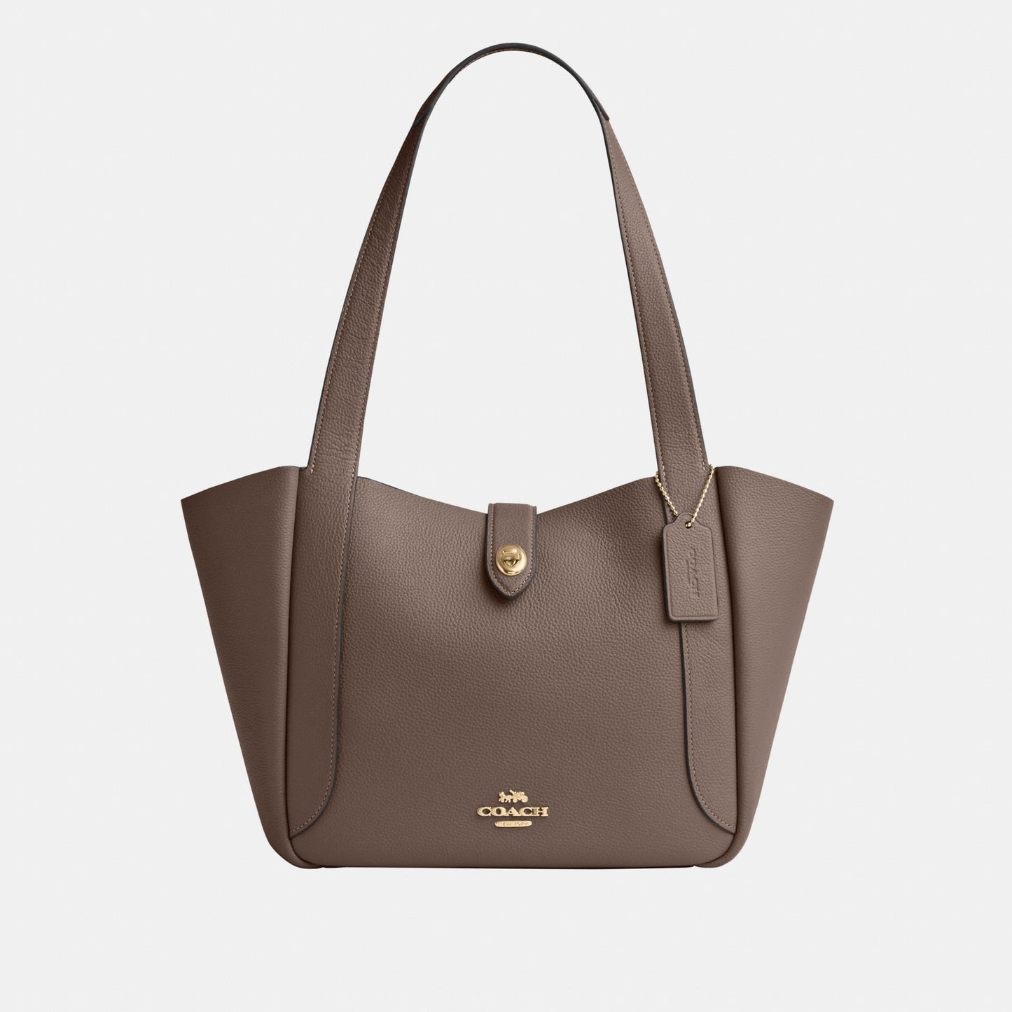 CAL17-Hadley Turnlock Tote Bag-Im/Dark Stone