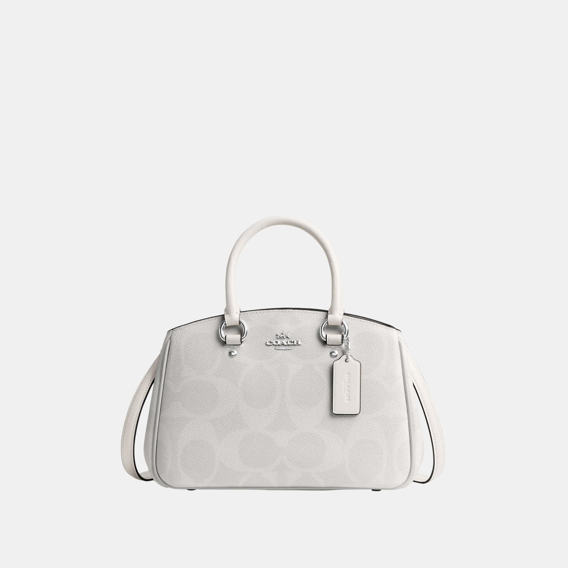 CAL53-Savannah Small Carryall Bag in Signature Canvas-Sv/White/Chalk