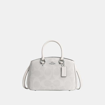 CAL53-Savannah Small Carryall Bag in Signature Canvas-Sv/White/Chalk