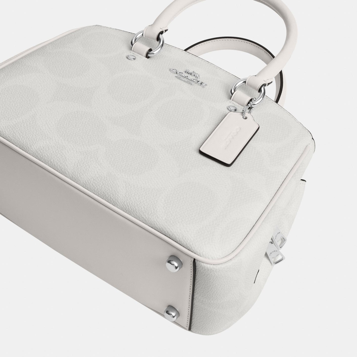 CAL53-Savannah Small Carryall Bag in Signature Canvas-Sv/White/Chalk