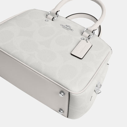 CAL53-Savannah Small Carryall Bag in Signature Canvas-Sv/White/Chalk