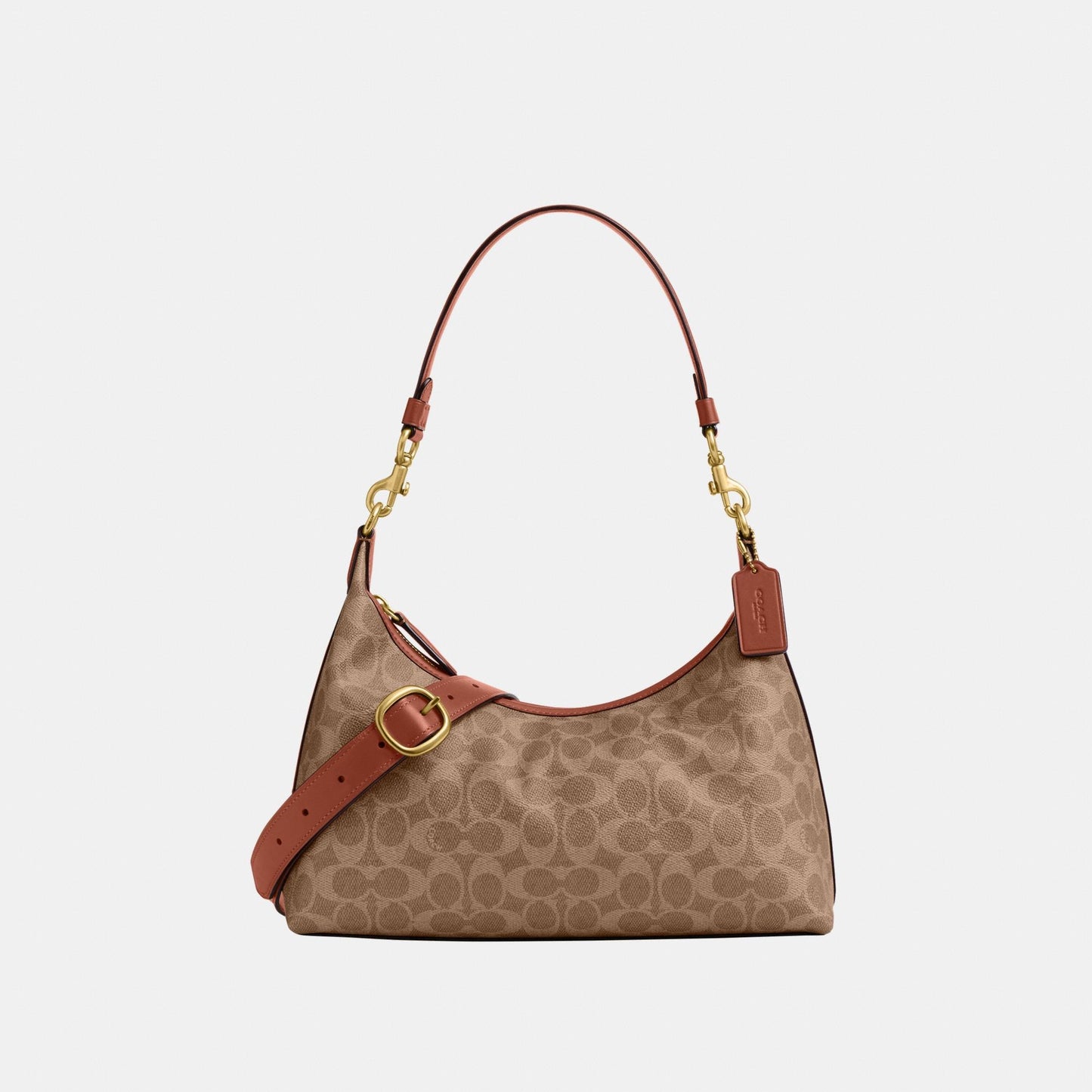 CAM23-Juliet Shoulder Bag In Signature Canvas-B4/Tan Caramel