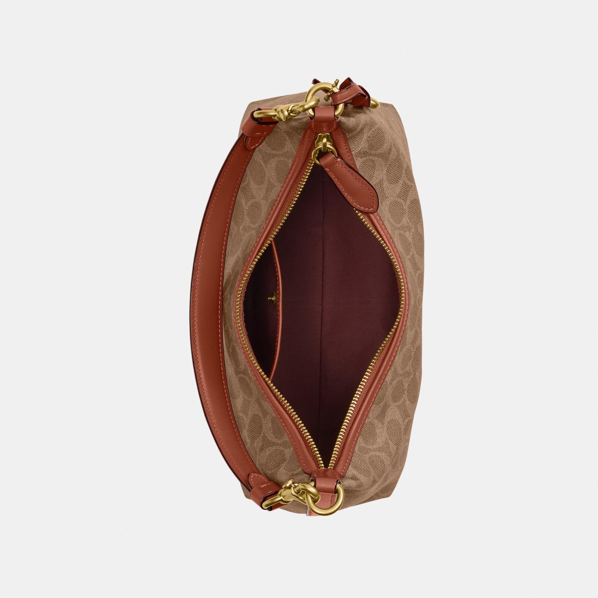 CAM23-Juliet Shoulder Bag In Signature Canvas-B4/Tan Caramel
