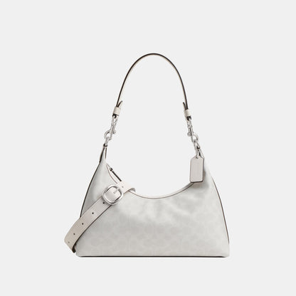 CAM23-Juliet Shoulder Bag In Signature Canvas-Lh/White Chalk