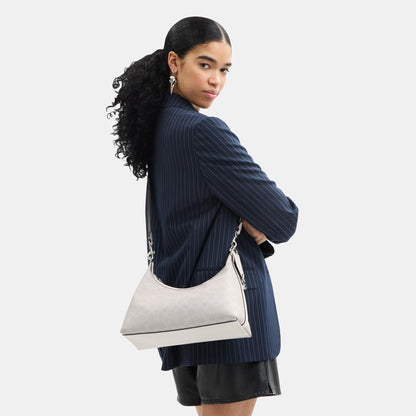 CAM23-Juliet Shoulder Bag in Signature Canvas-Lh/White Chalk