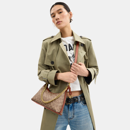 CAM26-Juliet Shoulder Bag 25 in Signature Canvas-B4/Tan Caramel