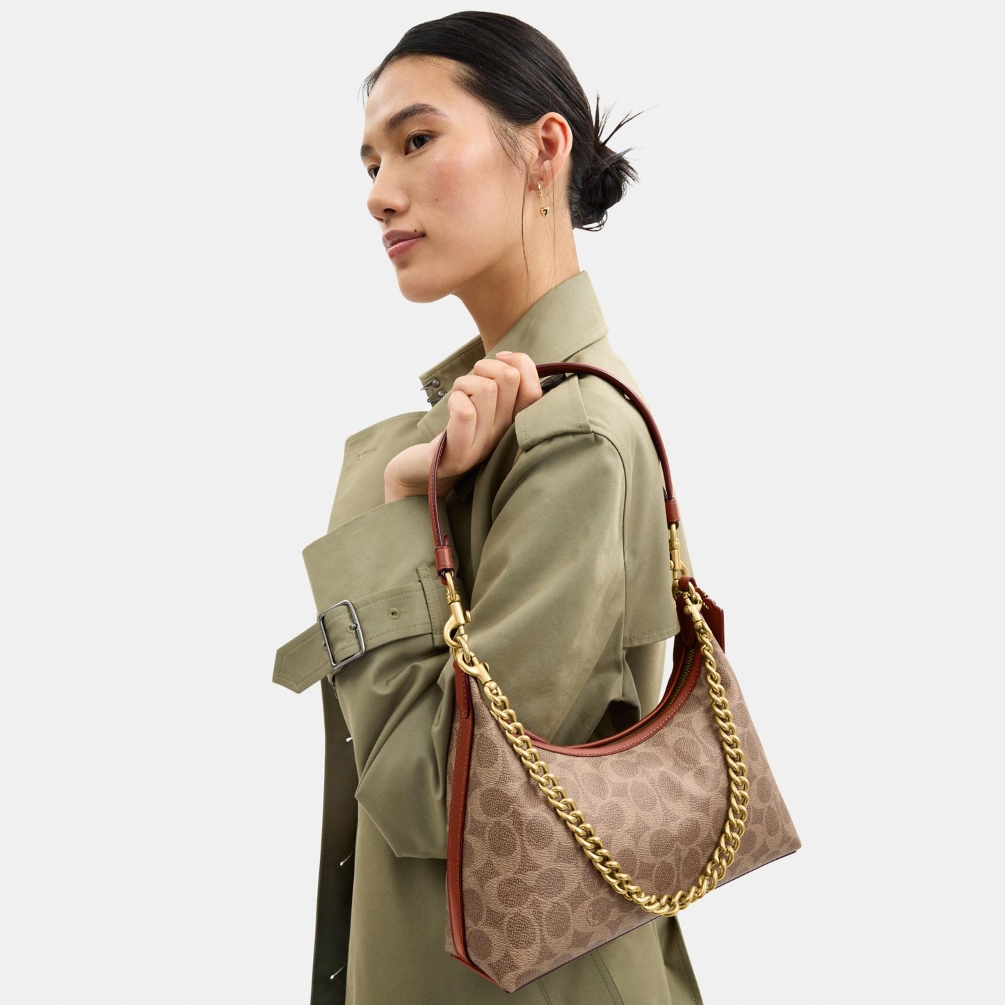 CAM26-Juliet Shoulder Bag 25 in Signature Canvas-B4/Tan Caramel
