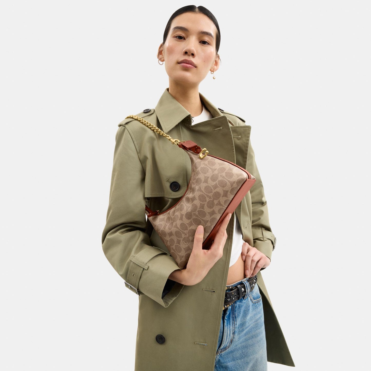 CAM26-Juliet Shoulder Bag 25 in Signature Canvas-B4/Tan Caramel