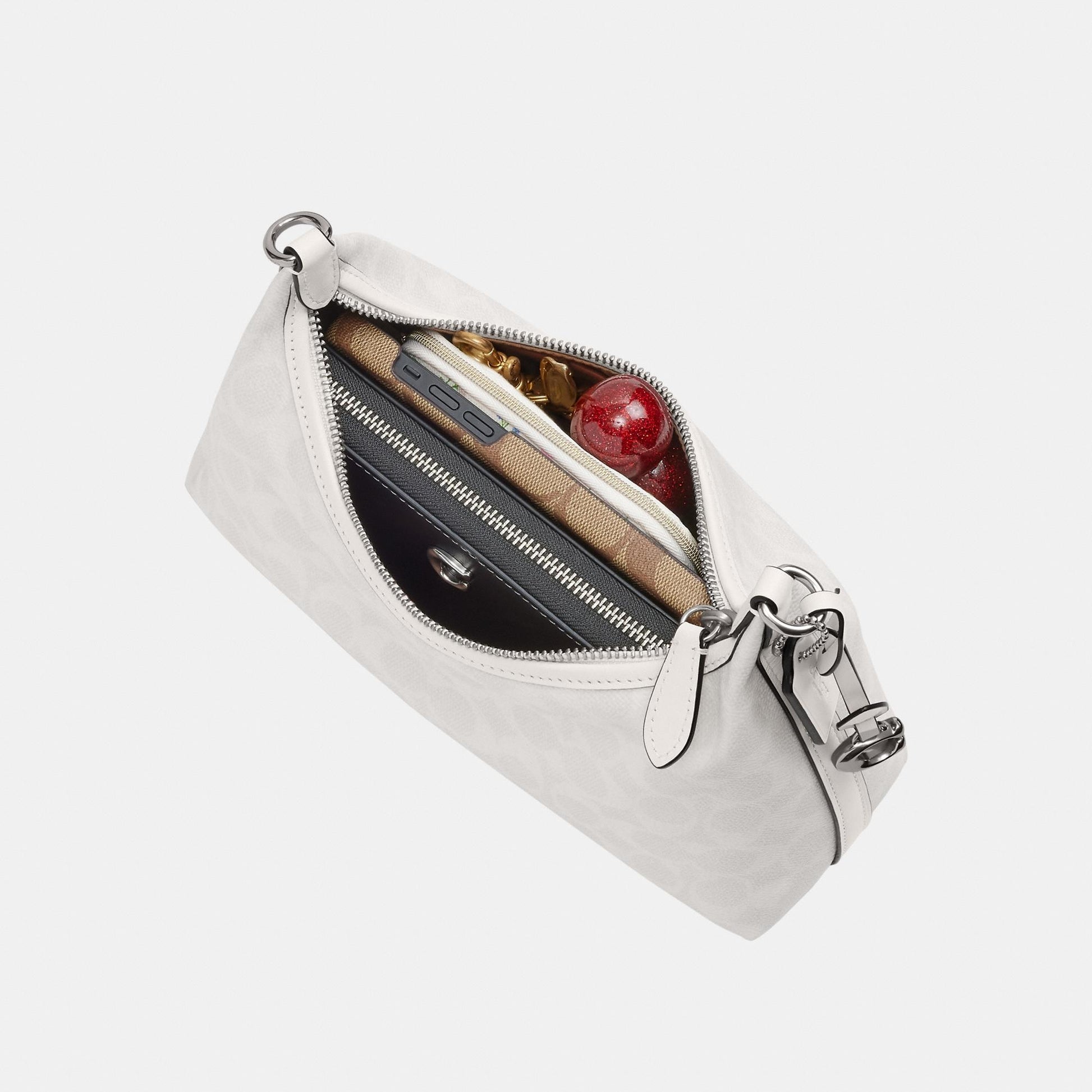 CAM26-Juliet Shoulder Bag 25 in Signature Canvas-Lh/White Chalk