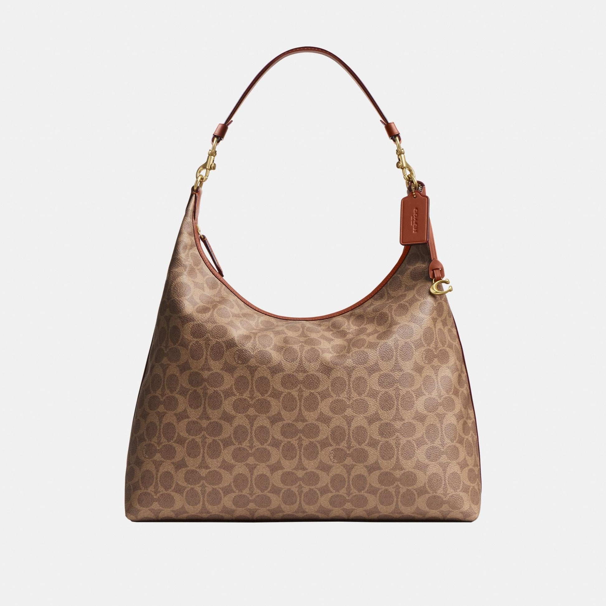 CAM28-Juliet Shoulder Bag 38 in Signature Canvas-B4/Tan Caramel