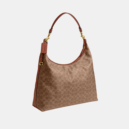 CAM28-Juliet Shoulder Bag 38 in Signature Canvas-B4/Tan Caramel