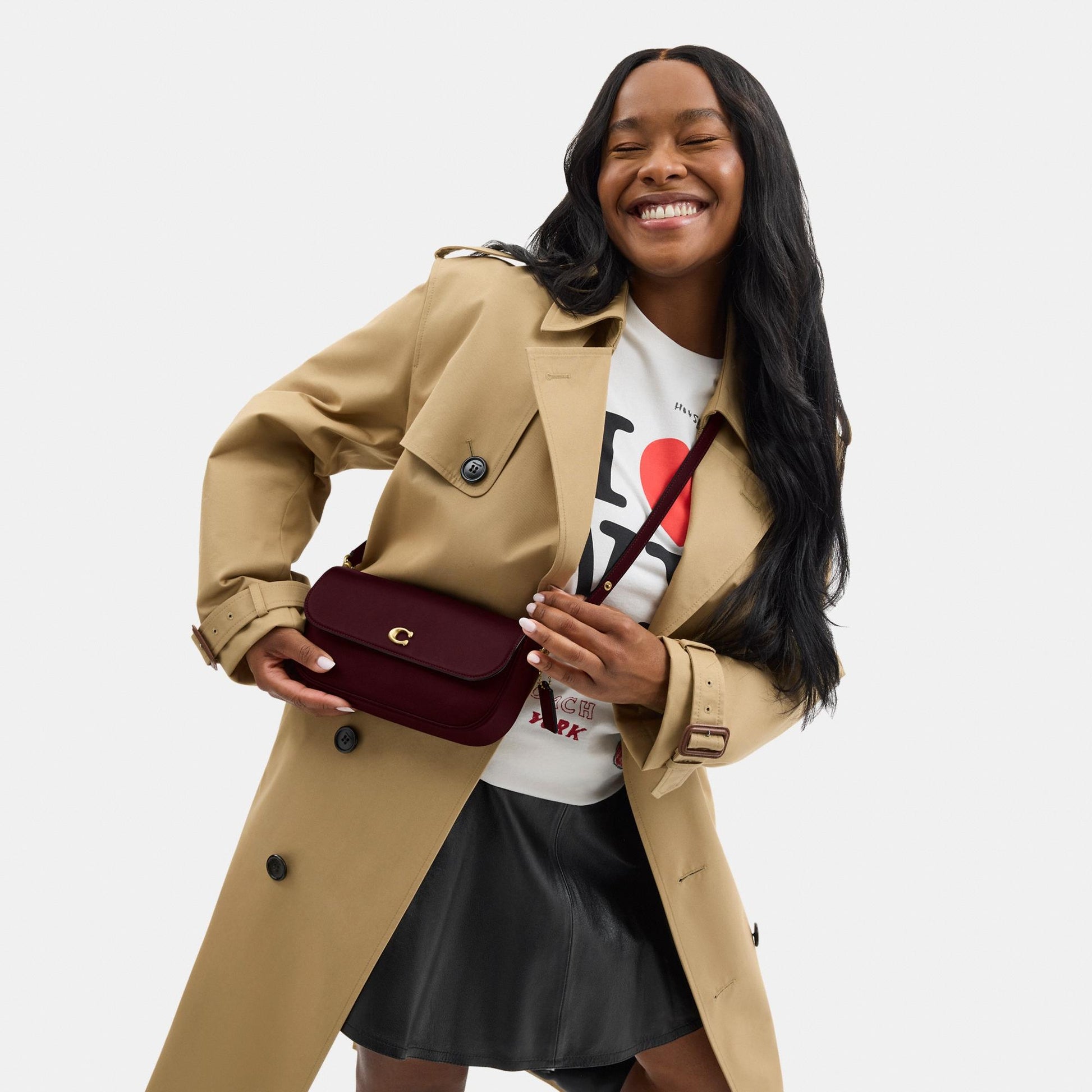 CAN90-Brook Flap Chain Bag-B4/Merlot