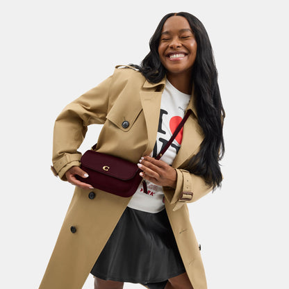 CAN90-Brook Flap Chain Bag-B4/Merlot