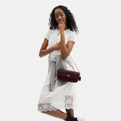 CAN90-Brook Flap Chain Bag-B4/Merlot