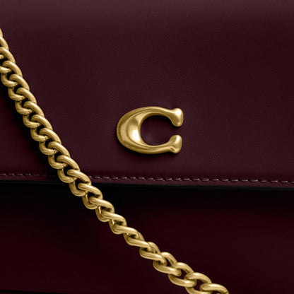 CAN90-Brook Flap Chain Bag-B4/Merlot
