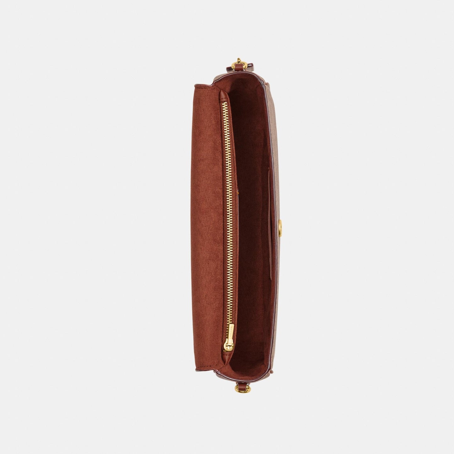 CAN91-Brook Flap Chain Bag in Signature Canvas-B4/Tan Caramel
