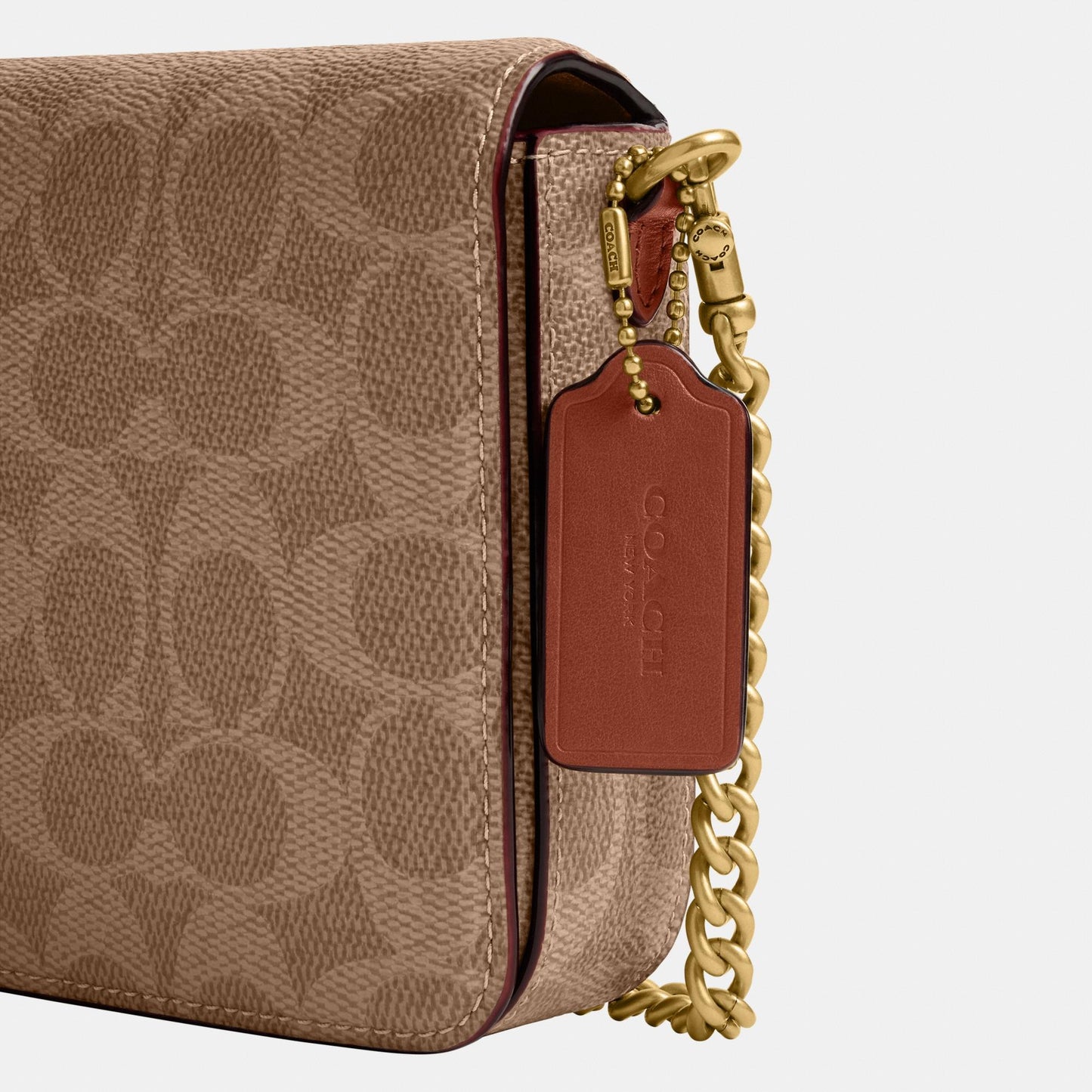 CAO03-Mila Crossbody Bag in Signature Canvas-B4/Tan Caramel