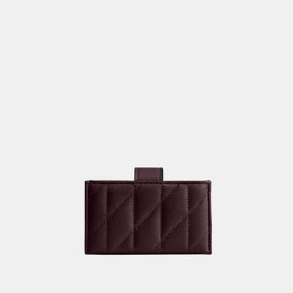 CAO12-Essential Multi Card Holder With Quilting-B4/Black Currant