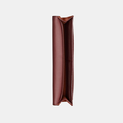 CAT55-Mila Long Flap Wallet In Signature Canvas-B4/Tan Caramel