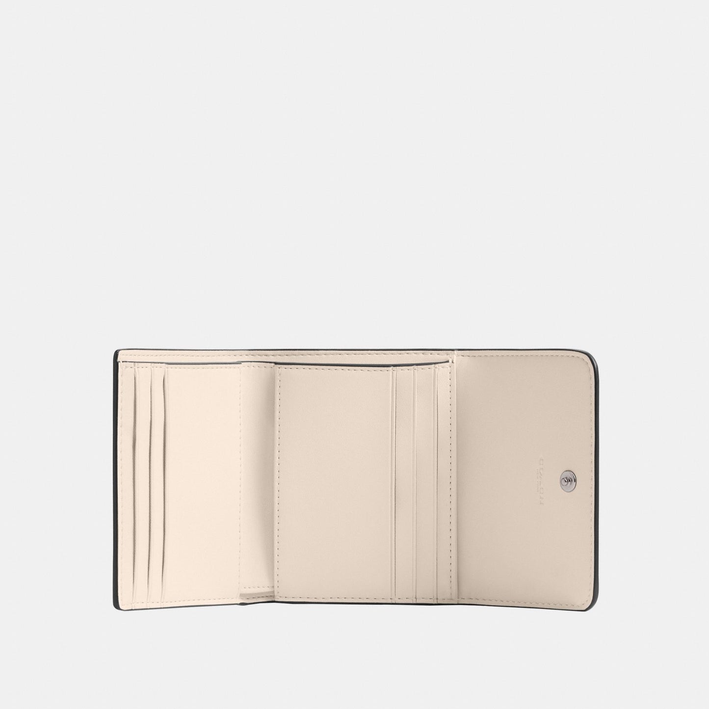 CAT56-Mila Small Flap Wallet In Signature Canvas-Lh/White Chalk