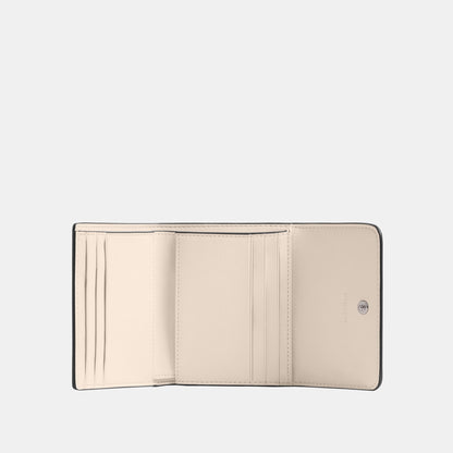 CAT56-Mila Small Flap Wallet In Signature Canvas-Lh/White Chalk