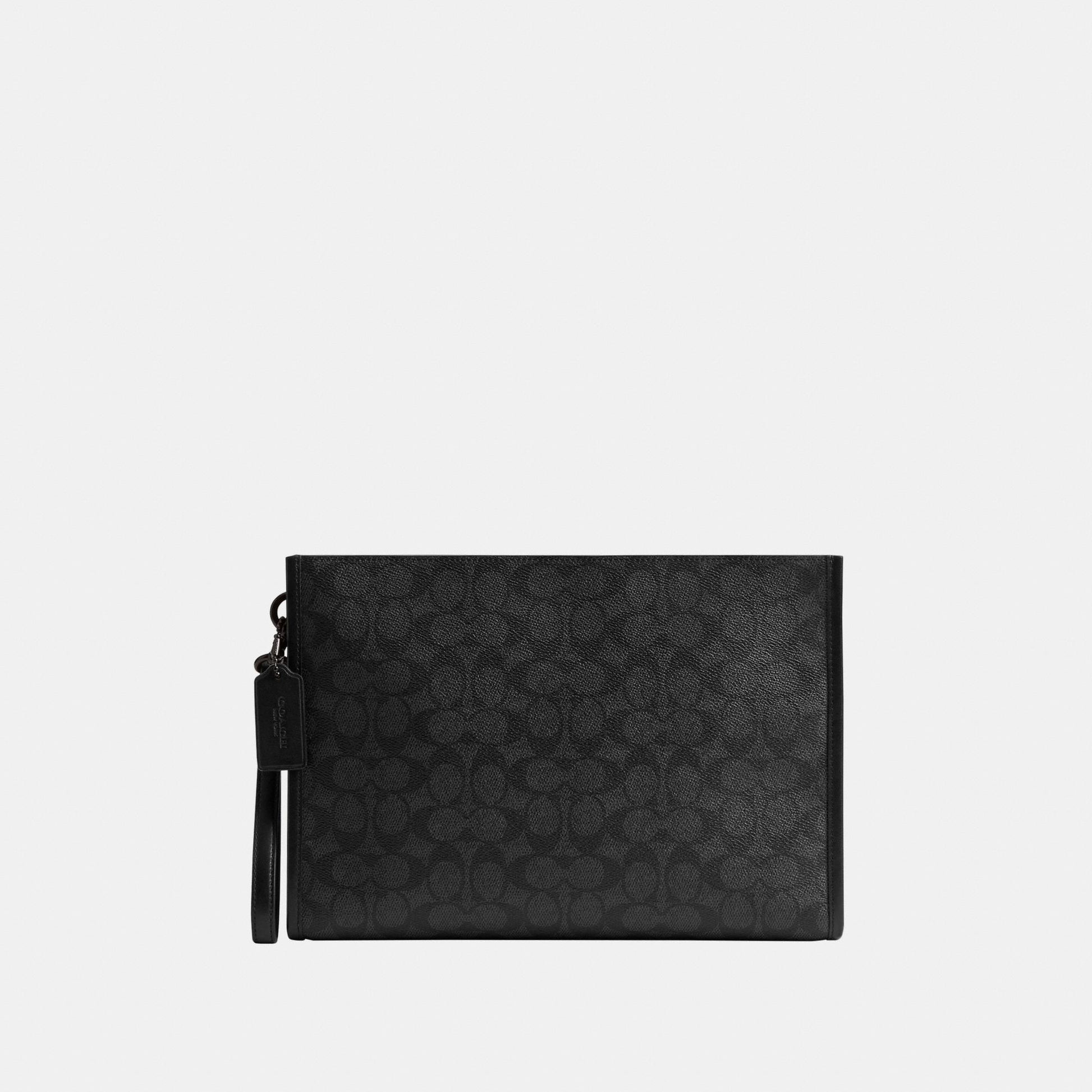 CBG27-Charter Pouch In Signature Canvas-Charcoal
