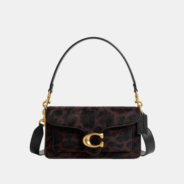 حقيبة كتف "تابي 26" من شعر العجل بنقشة فهد