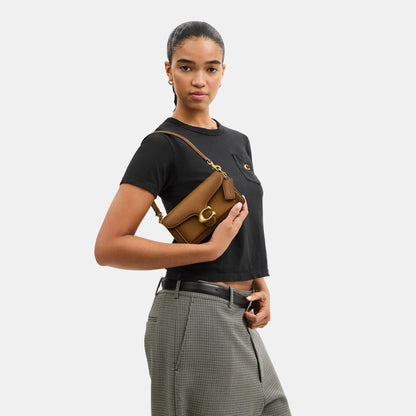 حقيبة كتف "تابي 20" من الجلد المدبوغ اللامع