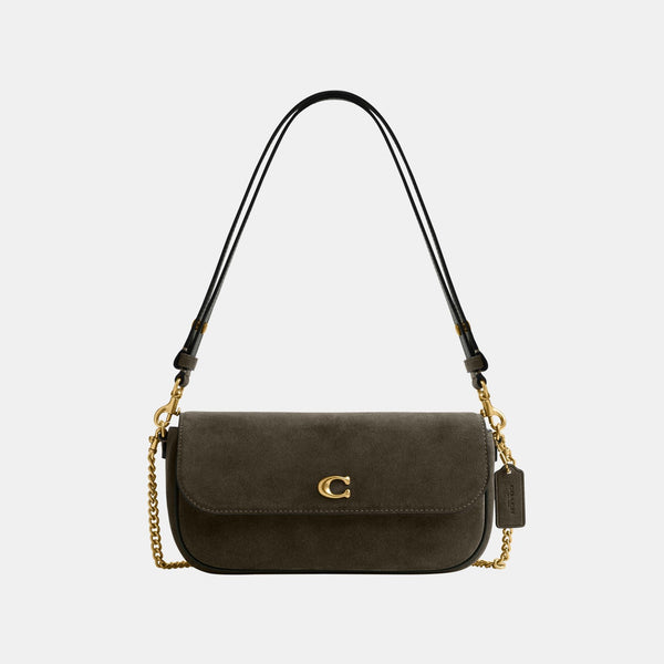 حقيبة "بروك" بطية إغلاق من الشامواه بسلسلة