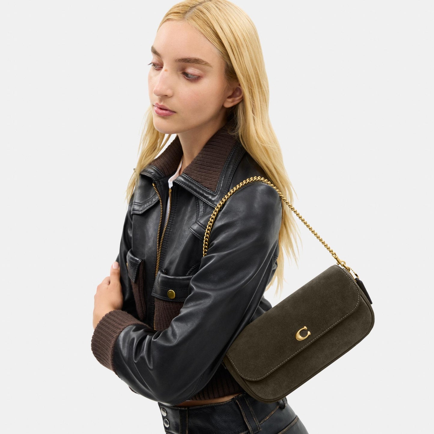 CCD07-Brook Flap Chain Bag-B4/Olive