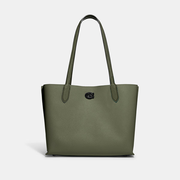 حقيبة "ويلو توت Willow Tote" بألوان مُغايرة و مبطنة بقماش يحمل نقشة ماركة كوتش