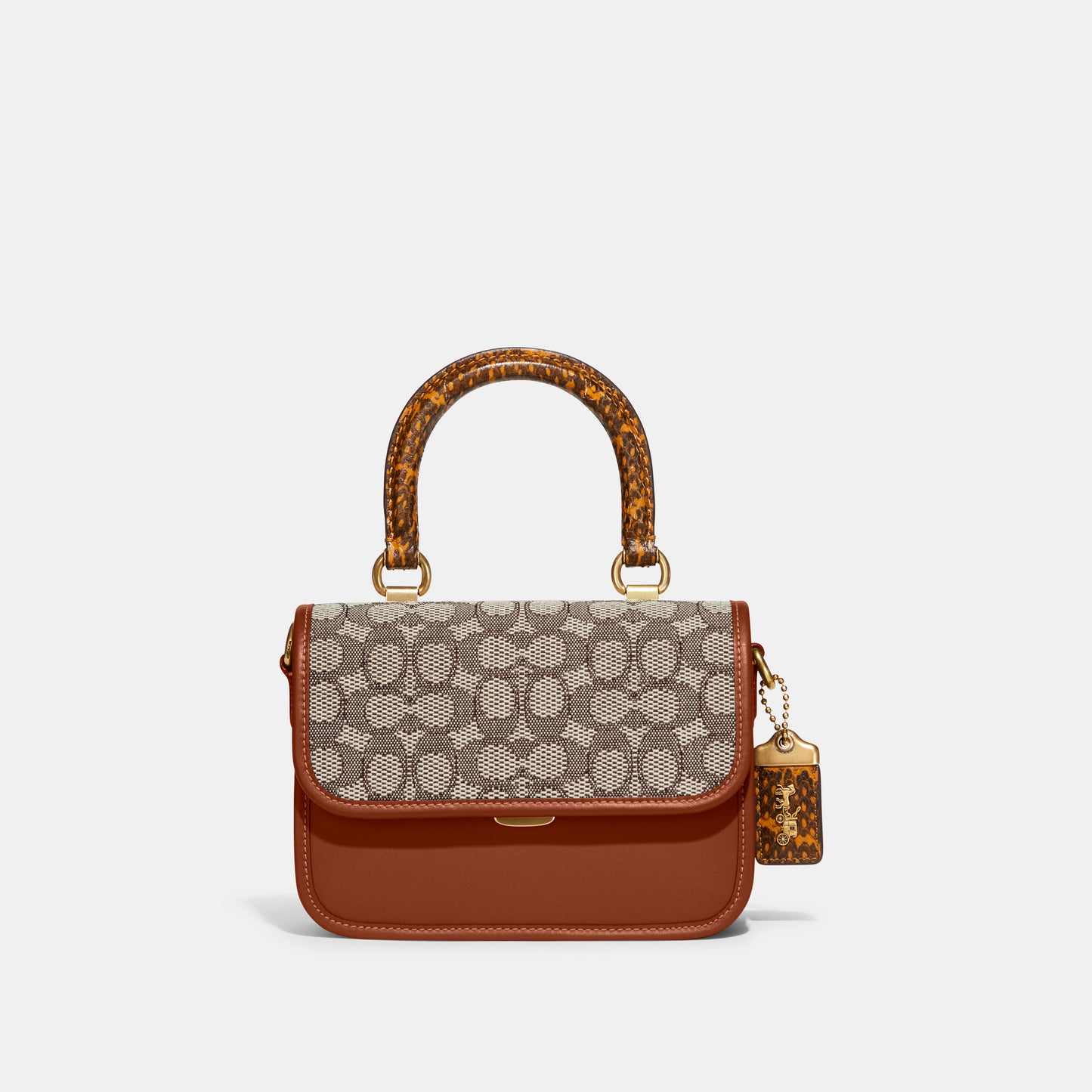 C6861-Rogue Top Handle In Signature Jacquard With Snakeskin Detail