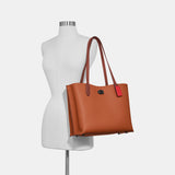 C0692-Willow Tote In Colorblock With Signature Canvas Interior-V5/1941 Saddle Multi