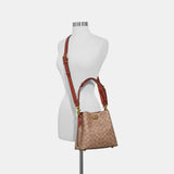 C3890-Willow Bucket Bag In Signature Canvas-B4/Tan Rust