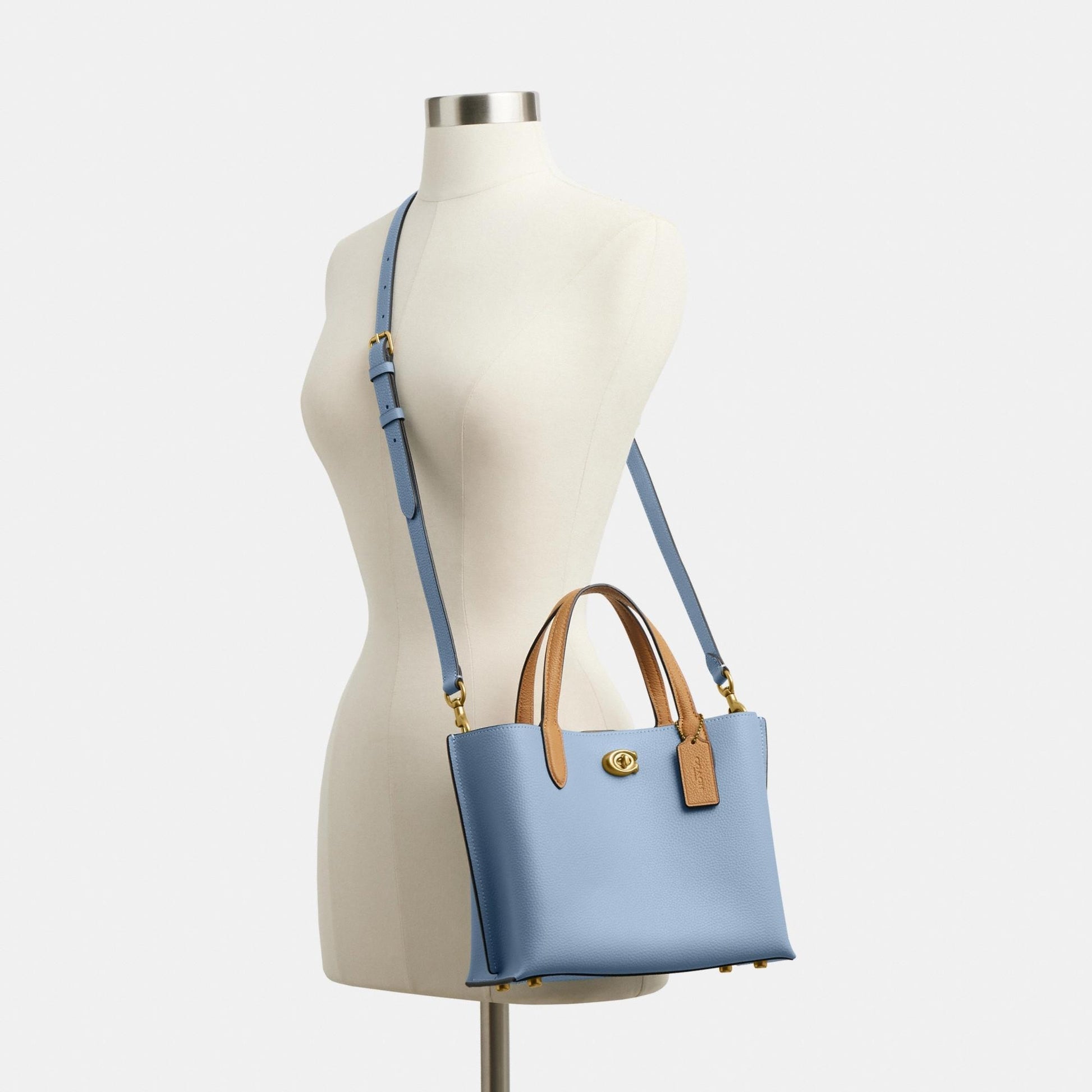 C9092-Willow Tote Bag 24 in Colorblock with Signature Canvas Interior-B4/Bluebell Multi