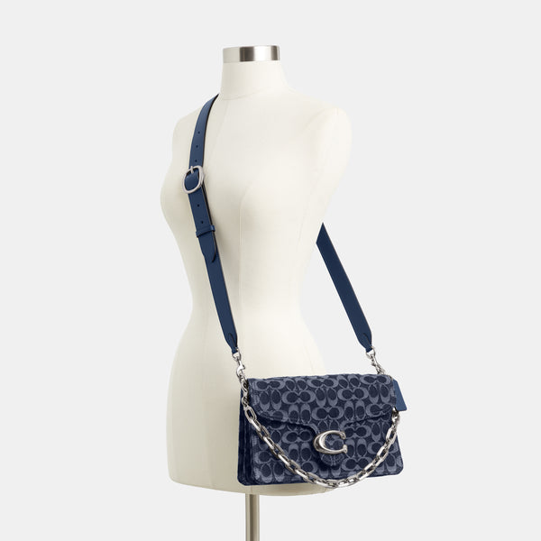 Chain Tabby Shoulder Bag In Signature Denim