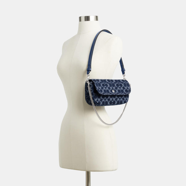Brook Flap Chain Bag In Signature Denim