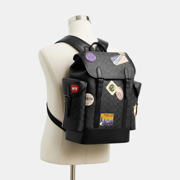 Hitch Backpack In Signature Canvas With Patches