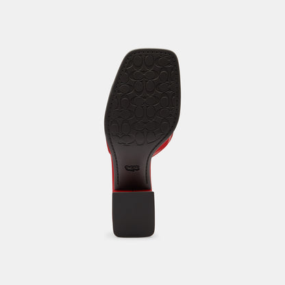 CBO42-Sculpted C Block Heel Sandal-Sport Red
