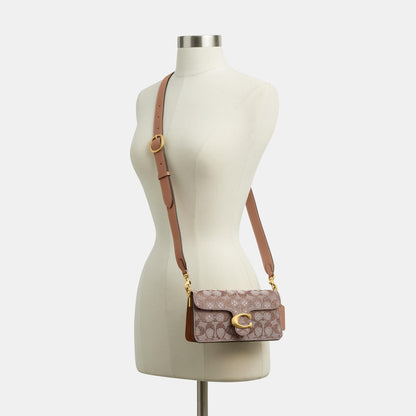 CFQ99-Soft Tabby Shoulder Bag 20 in Crystal Signature Jacquard-B4/Mushroom